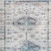 Nyx 10 x 8 Large Soft Fabric Floor Area Rug, Vintage Blue Border Design