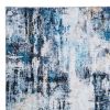 Rue 10 x 8 Large Soft Fabric Floor Area Rug, Washable, Abstract Blue and White Design
