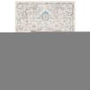 Tyra 7 x 5 Medium Soft Fabric Floor Area Rug, Washable, Medallion Pattern, Cream Blue