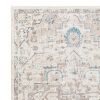 Tyra 7 x 5 Medium Soft Fabric Floor Area Rug, Washable, Medallion Pattern, Cream Blue