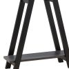 Baki 38 Inch Modern Wood Side Console Table, Corner Compartment, Black