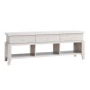 60 Inch Modern TV Media Entertainment Console, 3 Drawers, Wood, White, Oak
