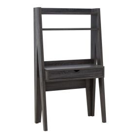 60 Inch Modern Console Sideboard Desk, 2 Shelves, Wood, Distressed Grey