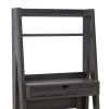 60 Inch Modern Console Sideboard Desk, 2 Shelves, Wood, Distressed Grey