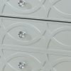 Gina 29 Inch Modern Glam Nightstand, Round Crystal Knobs, USB Ports, Silver