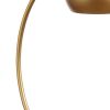 22 Inch Modern Office Table Lamp, Dome Shade, Arc Metal Base, Gold