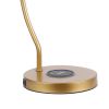 22 Inch Modern Office Table Lamp, Dome Shade, Arc Metal Base, Gold