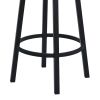 Eva 30 Inch Swivel Bar Stool Chair, Vegan Faux Leather, Curved Back, Black