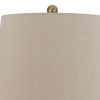 Noah 32 Inch Accent Table Lamp Set of 2, Turned Pedestal, Antique Brass