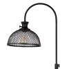 61 Inch Modern Floor Lamp, Hanging Mesh Shade, Metal Base, Black