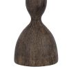 30 Inch 2 Table Lamps, Resin Accent, Turned Base, Rustic Wood Brown, Beige