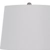 25 Inch Set of 2 Artisanal Ceramic Accent Table Lamp, Fluted, Grayed Black