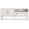 59 Inch TV Media Entertainment Console, 1 Drawer, 2 Cabinets, Antique White