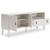 59 Inch TV Media Entertainment Console, 1 Drawer, 2 Cabinets, Antique White
