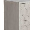 Rue 26 Inch 2 Drawer Nightstand, Textured Honeycomb Design, Light Gray