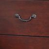 Bran 27 Inch 2 Drawer Nightstand, Pine Wood, Grain Details, Cherry Brown