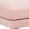 Rio 32 Inch Modular Ottoman, Box Cushion Seat, Wood Legs, Blush Pink