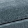 Rio 32 Inch Modular Ottoman, Box Cushion Seat, Wood Legs, Slate Blue Fabric