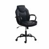 Rue 27 Inch Ergonomic Office Chair, Vegan Faux Leather Swivel Seat, Black