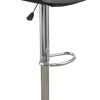 Carl 25-29 Inch Vegan Faux Leather Bar Stool, Adjustable Height, Set of 2, Gray Seat