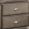 Ada 28 Inch Classic Rustic 2 Drawer Nightstand, Chevron Design, Brown