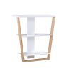 Hedy 34 Inch Modern Console Table, 3 Shelf, Slanted Legs, Two Toned, White