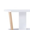 Hedy 34 Inch Modern Console Table, 3 Shelf, Slanted Legs, Two Toned, White