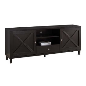 71 Inch Modern TV Entertainment Console, 2 Shelf, 2 Cabinets, Drawer, Brown