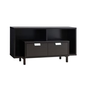 Jett 47 Inch TV Entertainment Console, 2 Drawers, 2 Shelves, U Legs, Brown