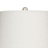 Cape 22 Inch Contemporary Rattan Table Lamp, Hand Woven, Linen Shade, Brown
