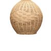 Cape 22 Inch Contemporary Rattan Table Lamp, Hand Woven, Linen Shade, Brown