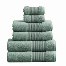 Indy Modern 6 Piece Cotton Towel Set, Softly Textured Design, Turquoise