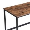 Ann 55 Inch Office Writing Computer Desk, Rustic, 2 Shelves, Steel, Brown