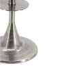 Aja 22 Inch Aluminum Accent Table, Rounded Top, Teardrop Base, Silver