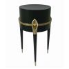 22 Inch Planter on Stand, Lily Design, Modern, Iron Legs, Brass, Black