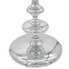 23 Inch Modern Aluminum Side Table, Round Tabletop and Base, Carved, Silver
