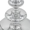 23 Inch Modern Aluminum Side Table, Round Tabletop and Base, Carved, Silver