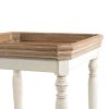 25 Inch Square End Side Table, Fir Wood, Natural Brown, Antique White
