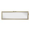 39 Inch Mirrored Top Console Table, Elegant Floral Design, Iron, Matte Gold