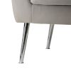 30 Inch Modern Accent Armchair, Fabric Upholstery, Chrome Metal Legs, Ivory