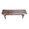 Ally 47 Inch Accent Dining Bench, Farmhouse Wood Sawhorse Base, Brown