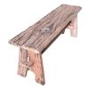 Ally 47 Inch Accent Dining Bench, Farmhouse Wood Sawhorse Base, Brown