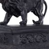 Ari Set of 2 Classic Bookends, Lion Statuette Figurines, Glossy Black Resin