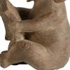 Ari Set of 2 Bookends, Reading Elephant Statuettes, Classic, Brown Resin
