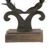 26 Inch Artisanal Table Lamp, Laurel Wreath Iron Frame, Off White, Black