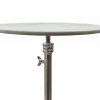 24 Inch Side Table, Aluminum Frame, Smooth Marble Top, Pedestal Base, White