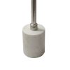 24 Inch Side Table, Aluminum Frame, Smooth Marble Top, Pedestal Base, White