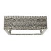 36 Inch Accent Console Table, Capiz Shell Inlay, Rectangular, Gray