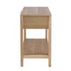 Tia 22 Inch Accent Side Table, Pine, Woven Rattan, 1 Drawer, Natural Brown