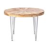 26 Inch Coffee Table, Modern, Mango Wood Top, Iron Legs, Silver, Brown